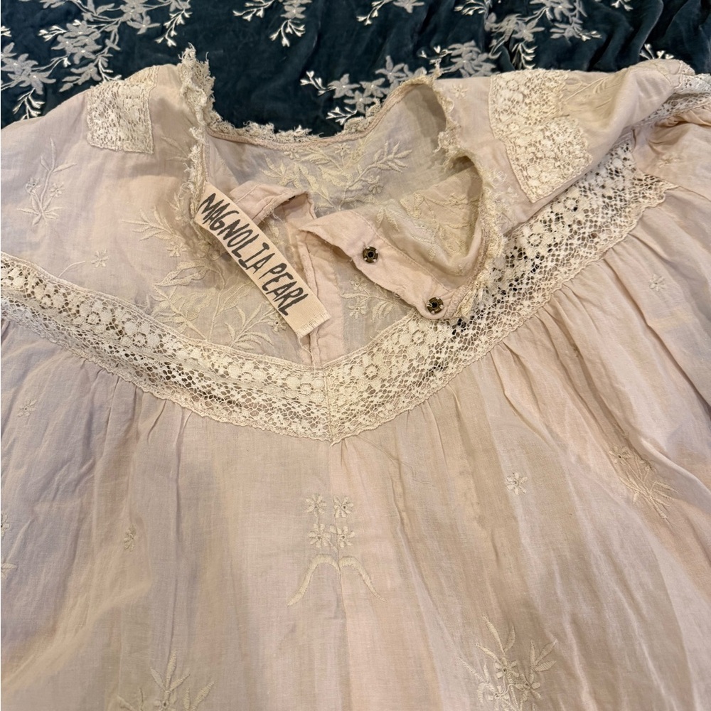 Magnolia Pearl Cream Babydoll Dress with Peter Pan Collar